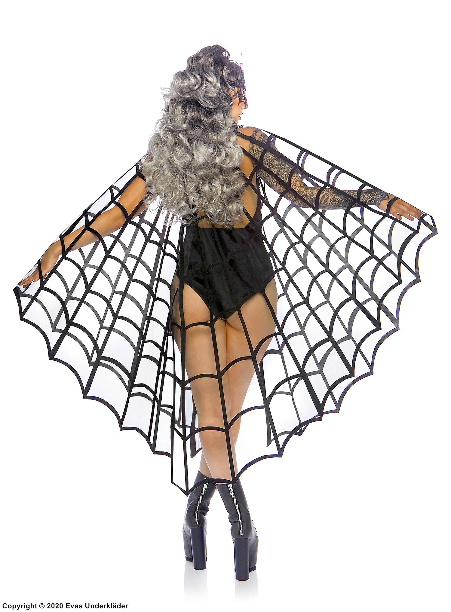 Kostüm-Cape, Satinschleife, Spinnennetz